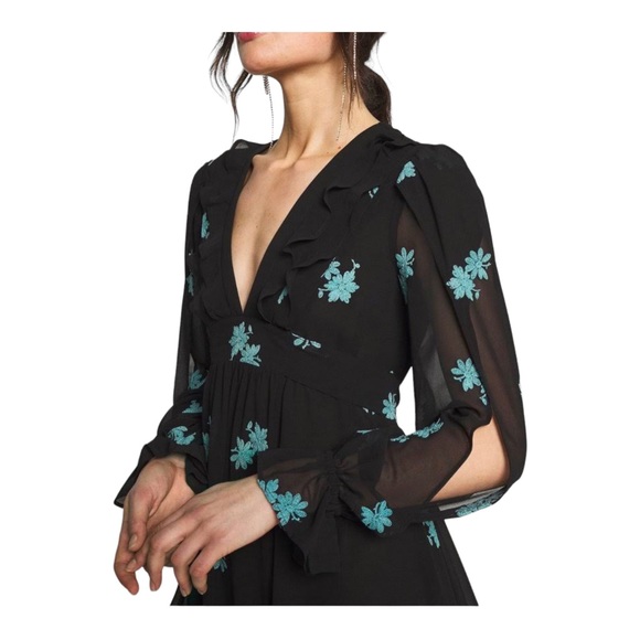 NWT Topshop Idol Embellished Floral Midi Dress Size 8 MSRP $125 - Picture 5 of 7